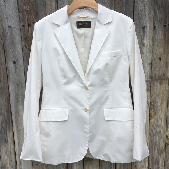 Loro Piana Jackets & Blazers - Loro Piana Two Button Blazer Cotton Silk White 48
